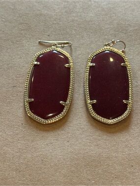 Kendra Scott Danielle Earrings with Burgundy Stone
